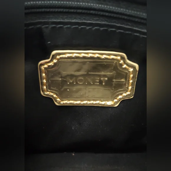 Monet Small 100% Leather Convertble Clutch Purse**Removable Chain Strap - Picture 7 of 9